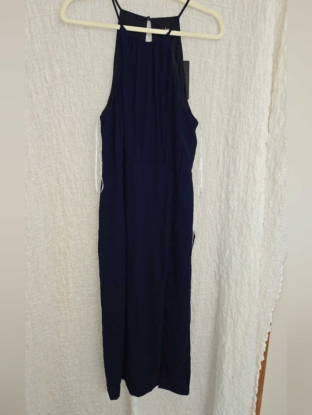 NWT Lulu's Navy Halter Maxi Dress - Sleek Evening Style